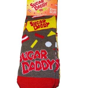 Men's SUGAR DADDY Low Cut Socks 2 pairs - Red and Gray NWT. Party Favor!